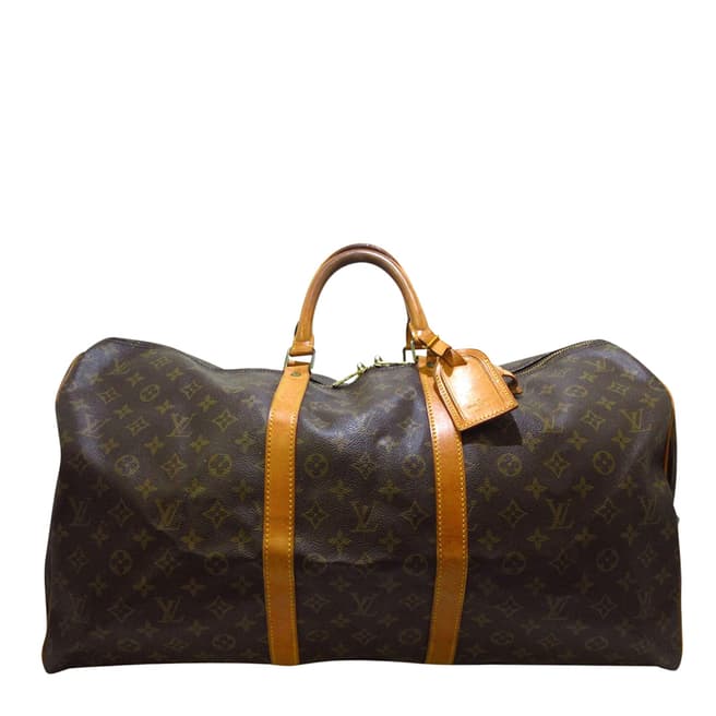 Louis Vuitton Vintage Brown Keepall 55 Travel Bag