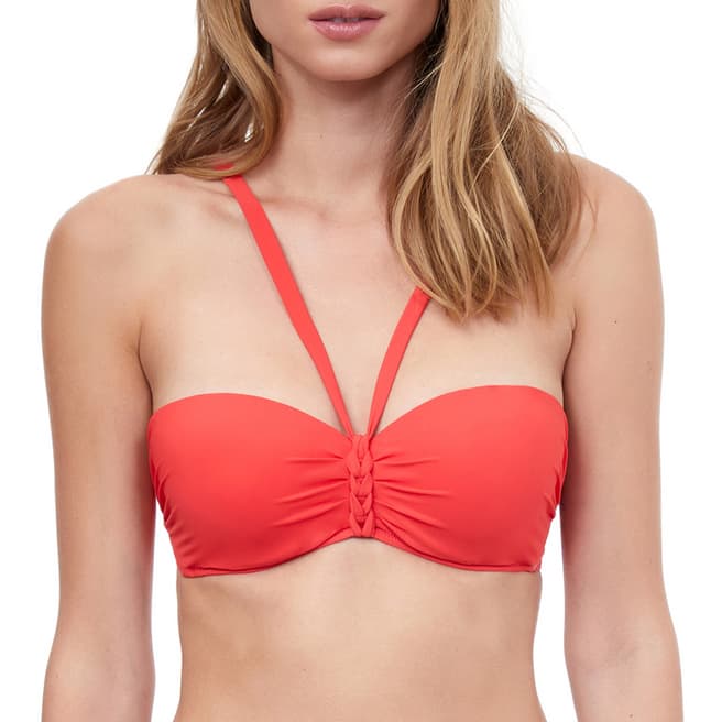 Gottex Red Push-up Bandeau Bikini Top