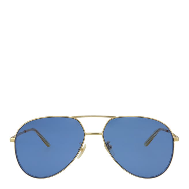 Gucci Unisex Gold/Blue Gucci Sunglasses 61mm