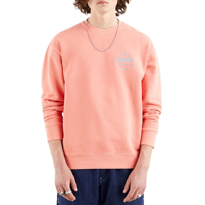 Levi's Pink Relaxed Graphic Design Cotton Sweatshirt