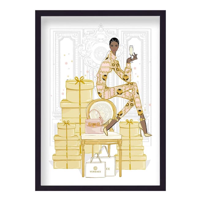 Megan Hess Champagne With Versace Framed Print