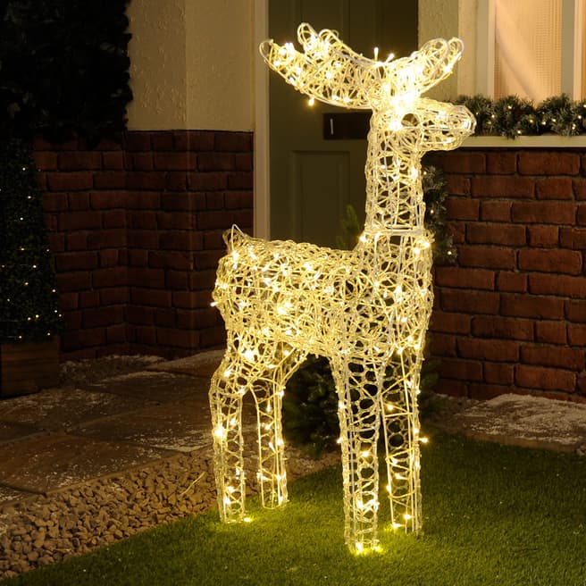 Festive 115cm Indoor/Outdoor Warm White Soft Acrylic Reindeer