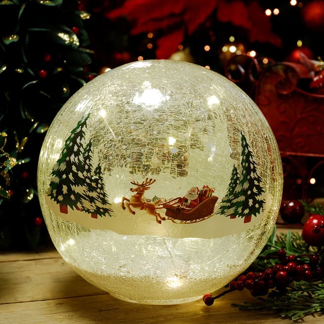 Festive Crackle Effect Santa Sleigh Ball