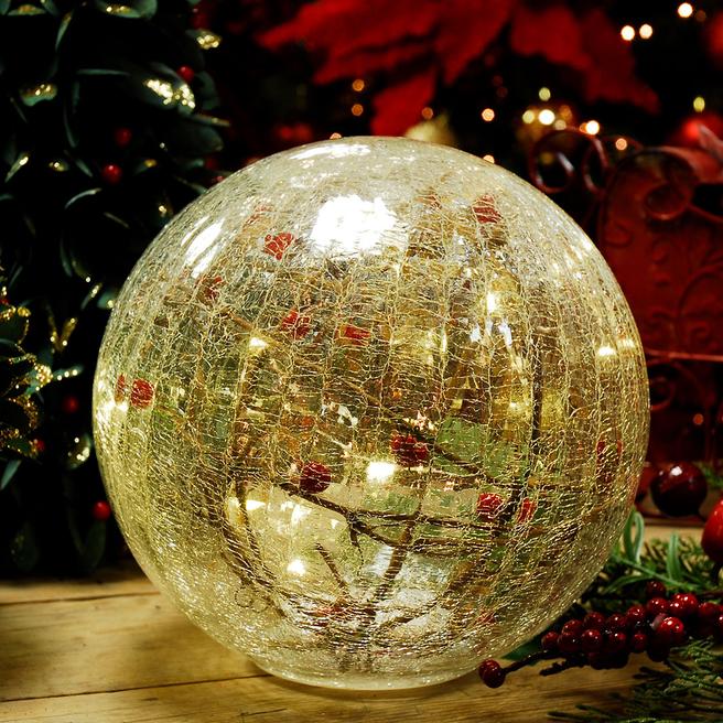Festive Crackle Effect Berries Inside Ball