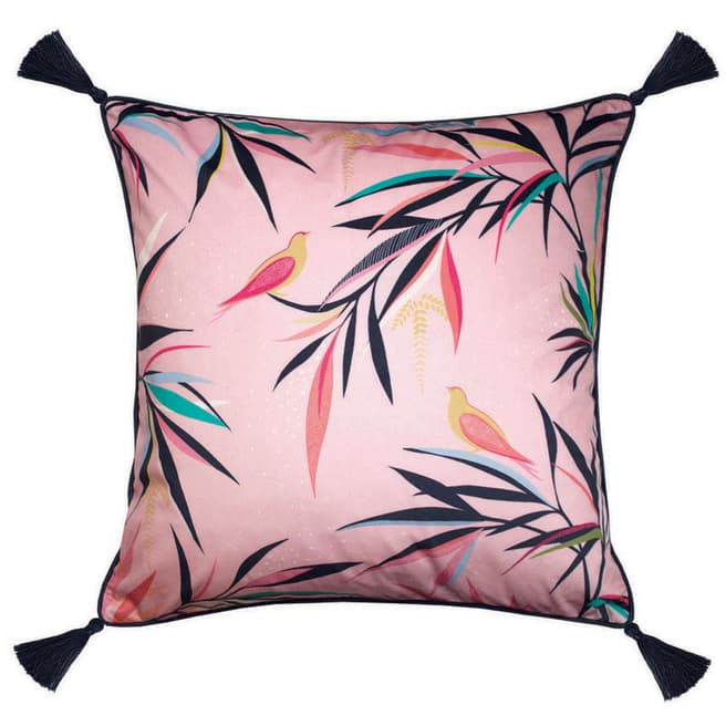Sara Miller Bamboo 50X50cm Feather Cushion, Pale Pink