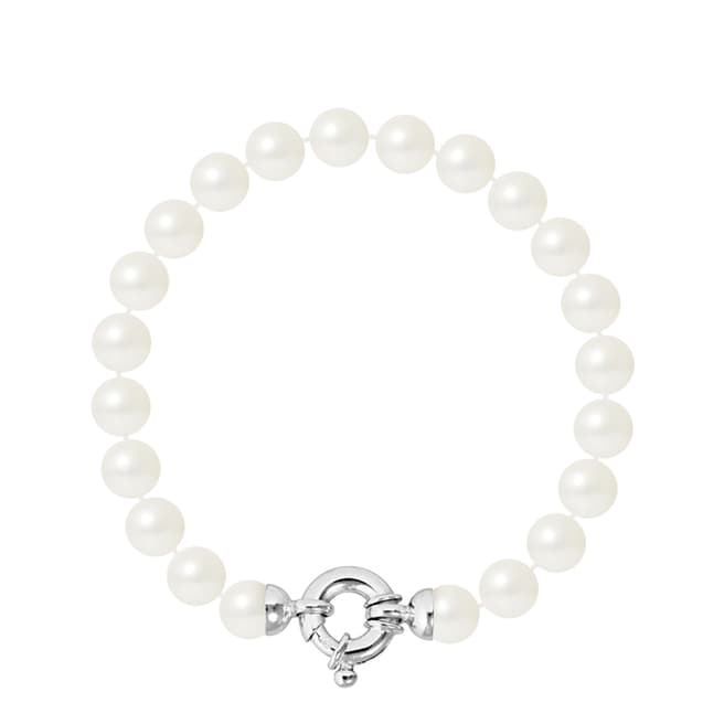 Mitzuko Natural White Pearl Clasp Bracelet 7 - 8 mm