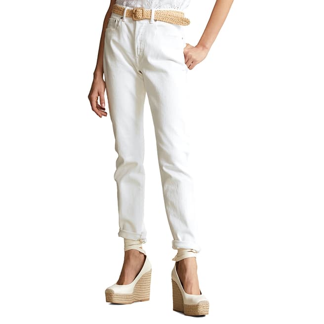 Polo Ralph Lauren White High-Rise Slim Stretch Jeans