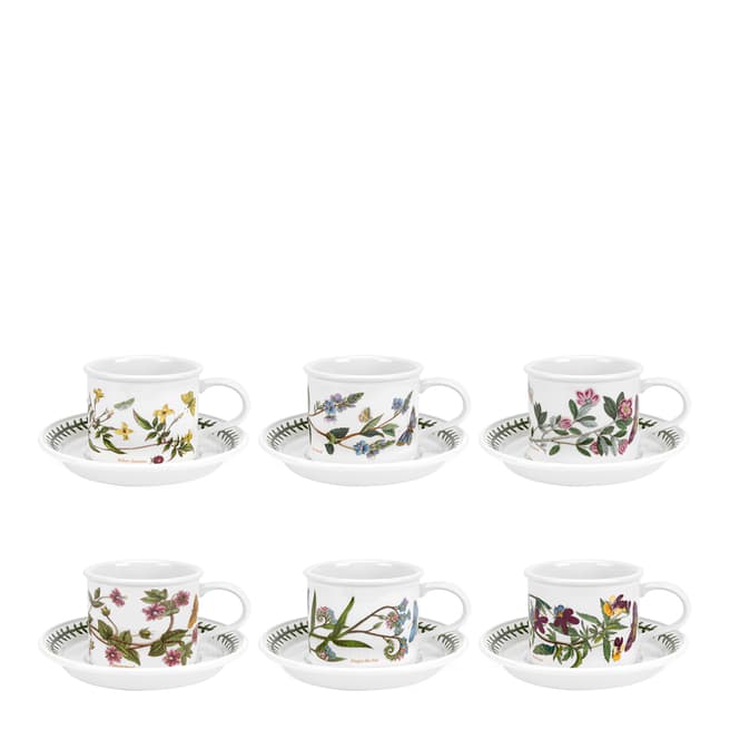 Portmeirion Set of 6 Botanic Garden Teacup & Saucer
