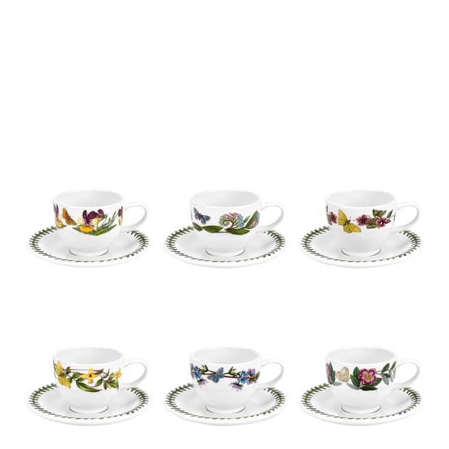 Portmeirion Set of 6 Botanic Garden Espresso Cup & Saucer