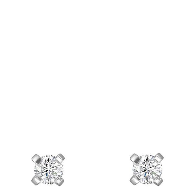Le Diamantaire Silver Chip Stud Diamond Earrings