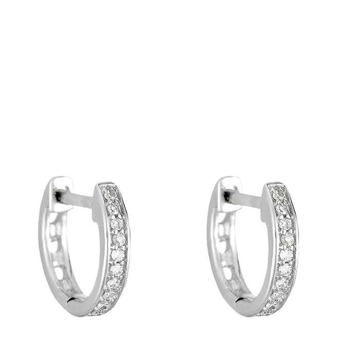 MUSE Silver Hoop Diamond Earrings