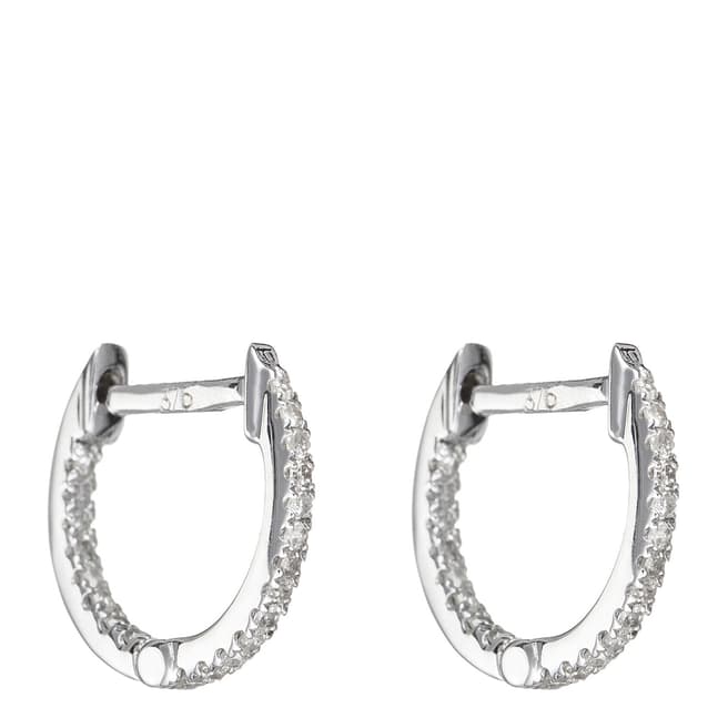Diamantini Silver Hoop Diamond Earrings