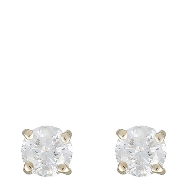 Le Diamantaire Gold Square Single Diamond Earrings
