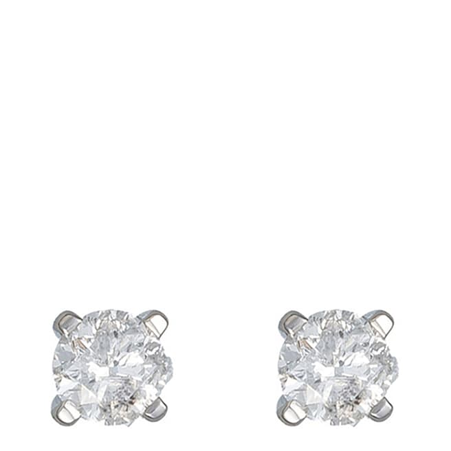 Le Diamantaire Silver Square Diamond Earrings