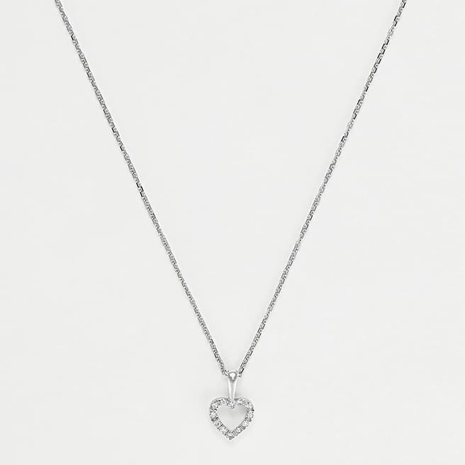 Le Diamantaire Silver Mini Heart Diamond Pendant Necklace