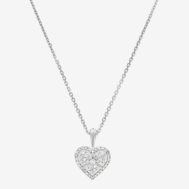 Le Diamantaire Silver Heart Diamond Pendant Necklace