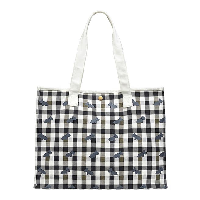 Radley Light Natural Checked Dog Large Open Top Tote