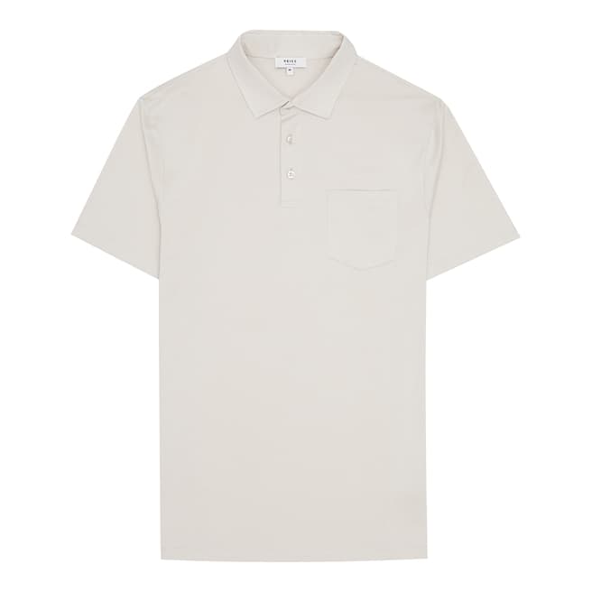 Reiss Off White Elliot Cotton Polo Shirt