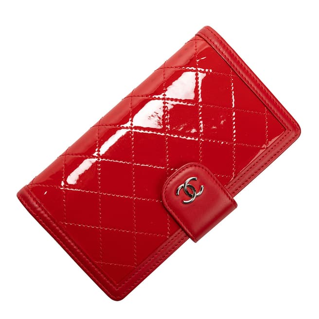 Vintage Chanel Red CC Bifold Wallet