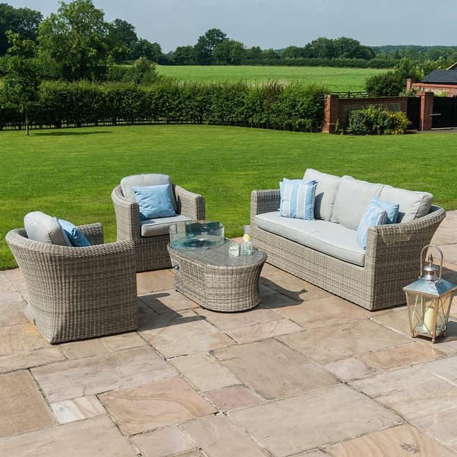 Maze SAVE £470 - Oxford 3 Seat Sofa Set with Fire Pit Coffee Table