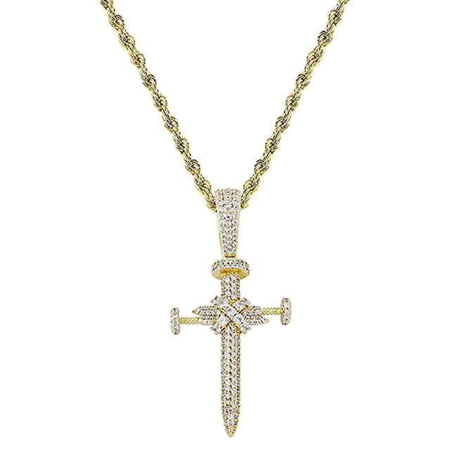 Stephen Oliver 18k Gold Cz Cross Necklace