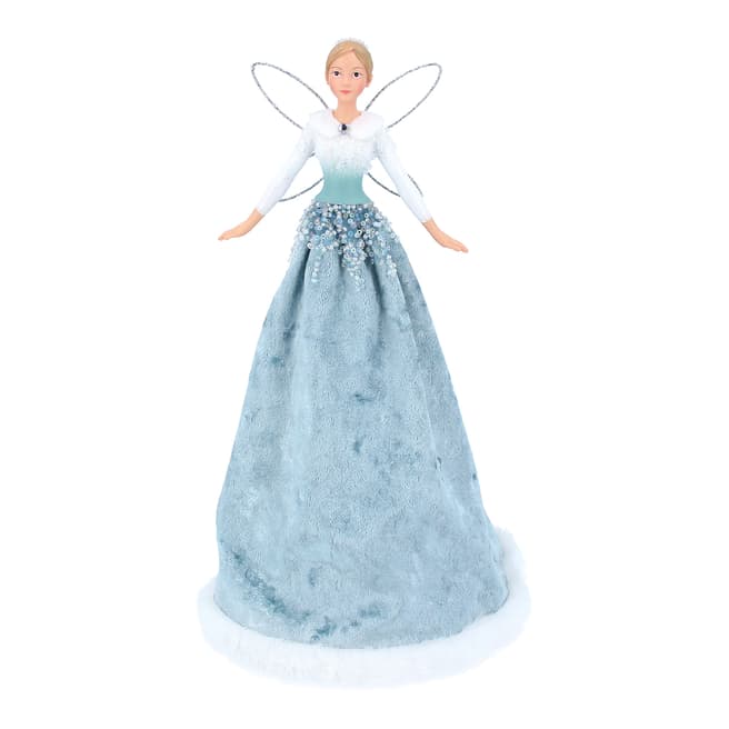 Gisela Graham Lux Resin/Blue Large Tree Top Fairy