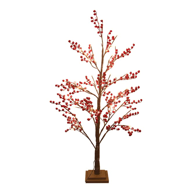 Gisela Graham Red Berry/Twig Tree with Lights