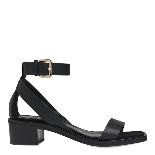 WHISTLES Black Campbell Mid Block Leather Sandals