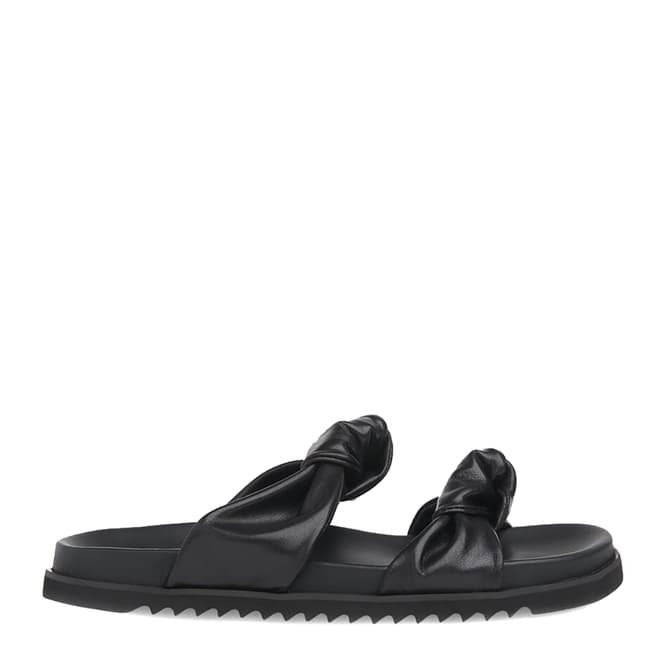 WHISTLES Black Alina Knotted Leather Sliders