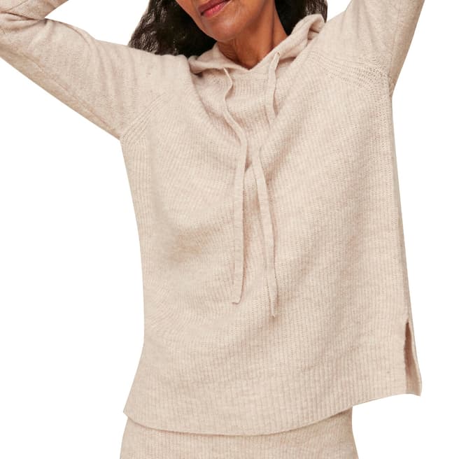 WHISTLES Oatmeal Ribbed Knit Wool Blend Hoodie