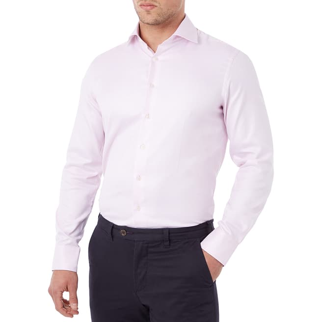 Hackett London Pink Herringbone Cotton Shirt