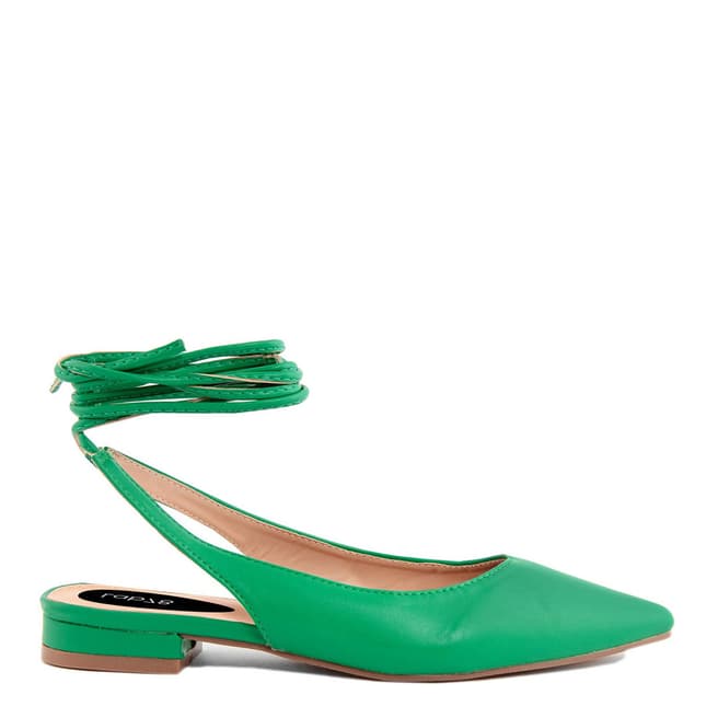 LAB78 Green Ankle Tie Flats