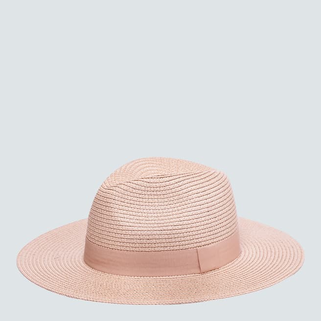 N°· Eleven Blush Pink Woven Fedora Hat