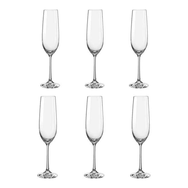 Royal Bohemia Crystal Set of 6 Viola Glasses, 190ml