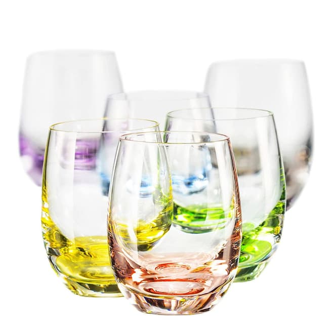 Royal Bohemia Crystal Set of 6 Rainbow Glasses, 60ml