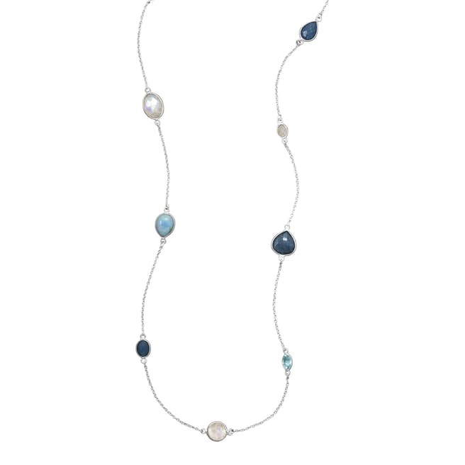 Liv Oliver Sterling Silver Multi Gemstone Necklace