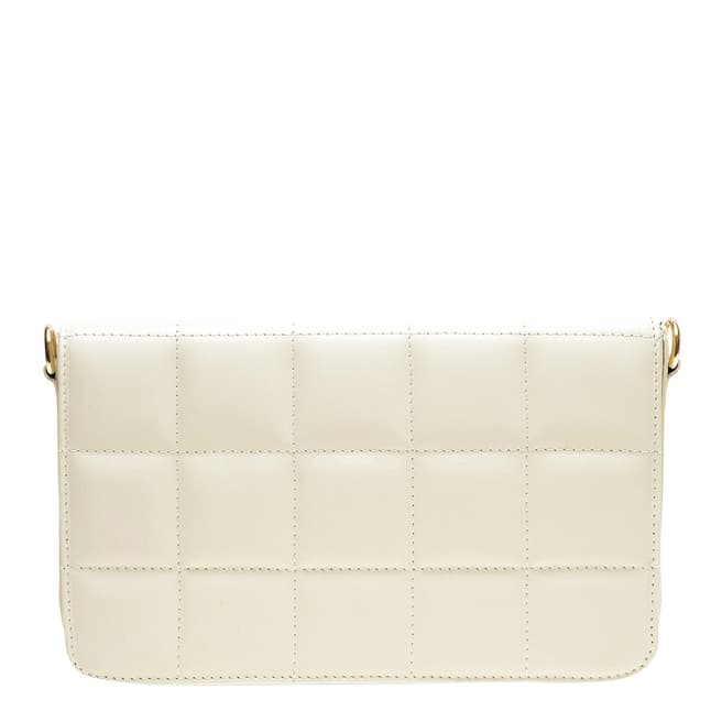 Anna Luchini Beige Leather Quilted Shoulder Bag
