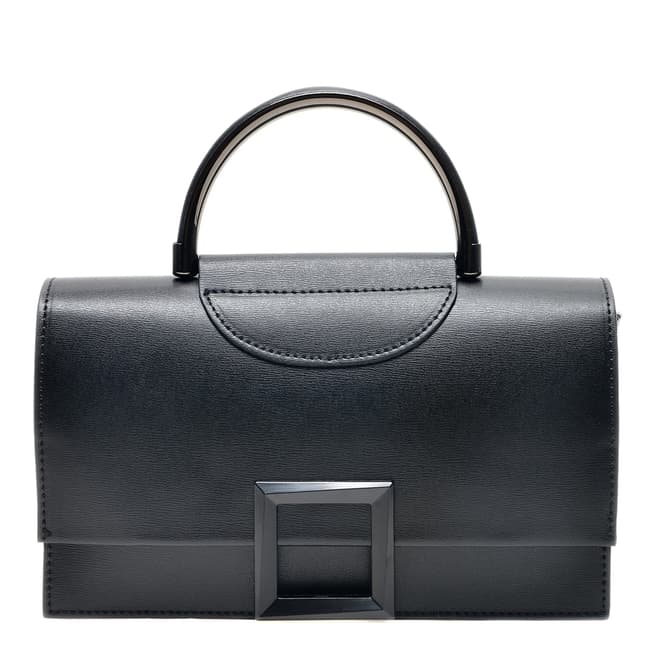 Anna Luchini Black Leather Square Handbag