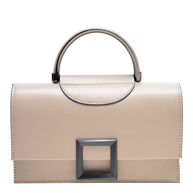 Anna Luchini Cream Leather Square Handbag