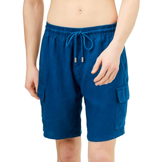 Vilebrequin Navy Baie Linen Shorts