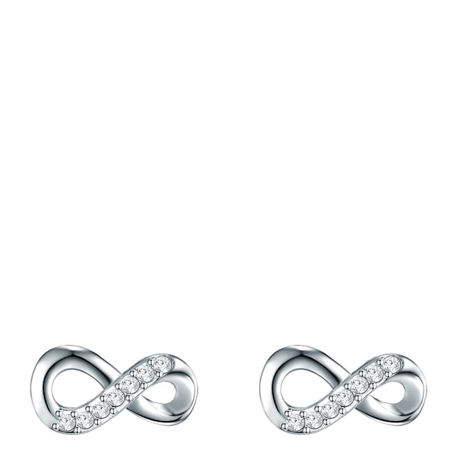 Saint Francis Crystals Silver Swarovski Crystal Infinity Stud Earrings