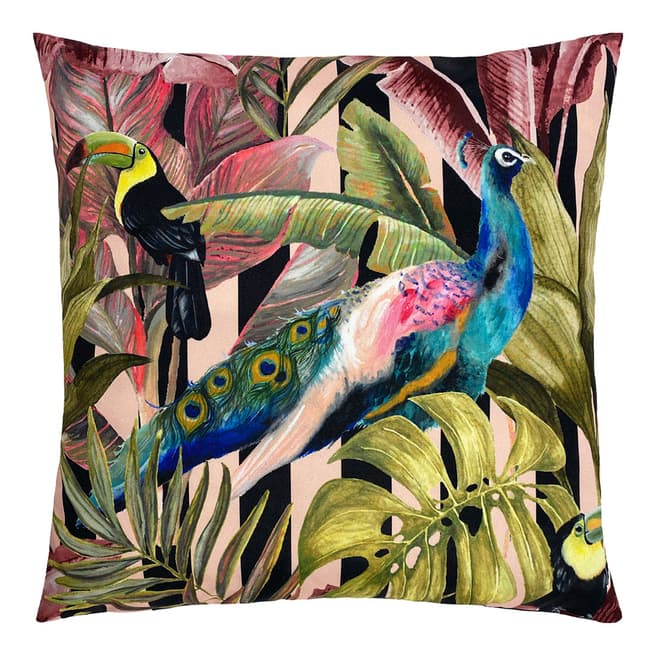 Evans Lichfield Toucan And Peacock 43x43cm Outdoor Cushion, Multi