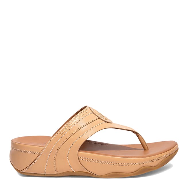 FitFlop Nude Leather Walkstar Toe-Post Sandals