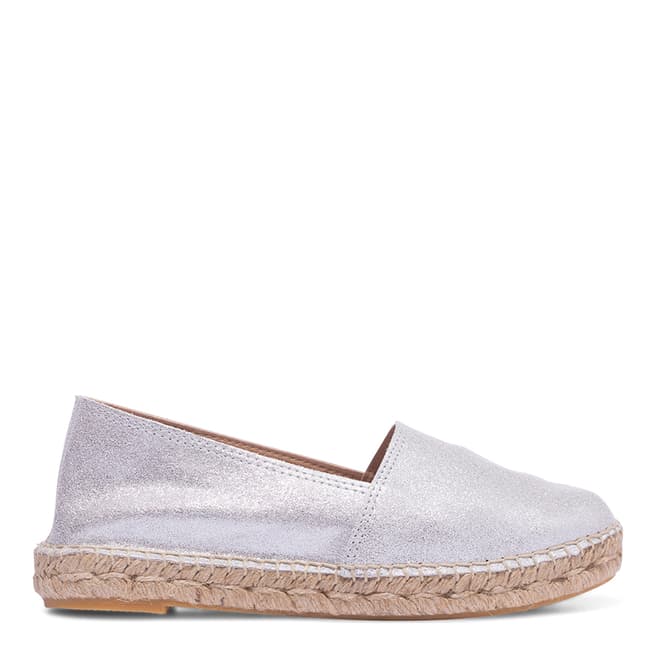 Paseart Silver Leather Espadrilles