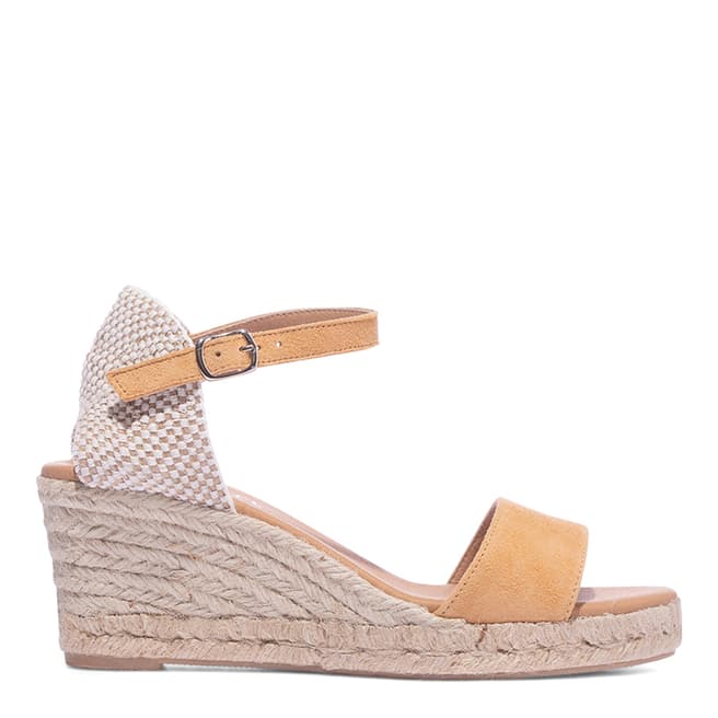 Paseart Honey Suede Mid Height Esadrille Wedges