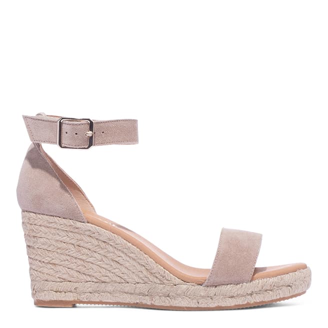Paseart Stone Suede Single Strap Espadrille Wedges