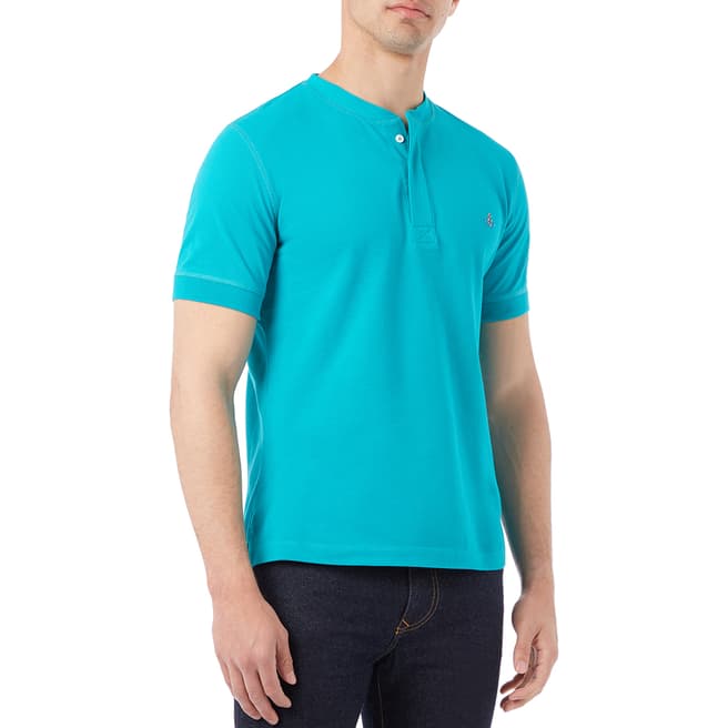 Vivienne Westwood Turquoise Grandad Cotton Polo Shirt