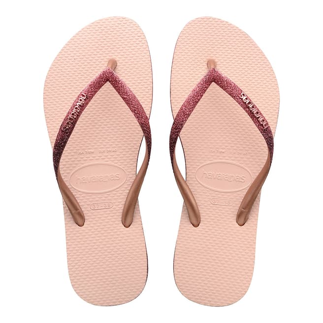 Havaianas Rose Pink Slim Sparkle Flip Flops