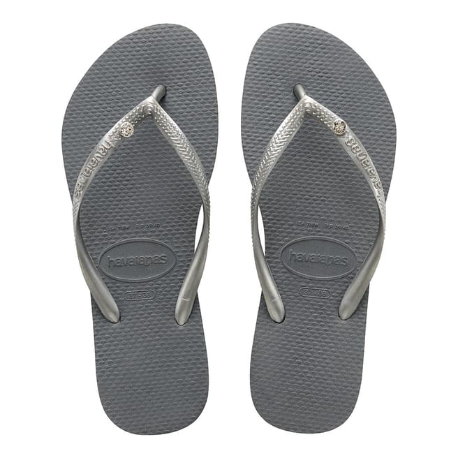 Havaianas Steel Grey Slim Glamour Flip Flops