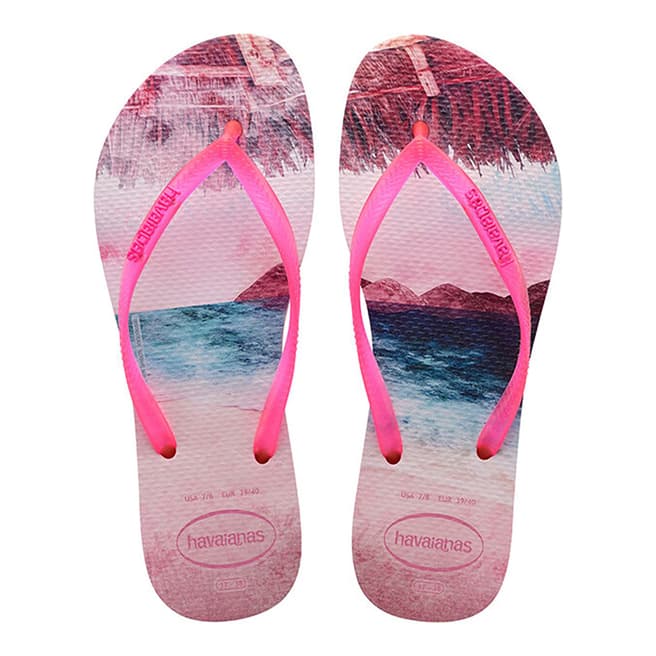 Havaianas Candy Pink Slim Paisage Flip Flops